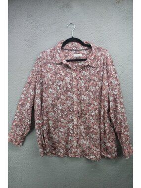 Pilcro by Anthropologie Long Sleeve Floral Button‎ Up Tunic-Large-Cottagecore